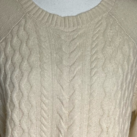 Halogen Wool Cashmere Ivory Cloud Cable Knit Sweater. Sz- XS - Picture 2 of 16